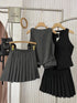 Women Vest With Pleated Skirts Co-Ord Sets